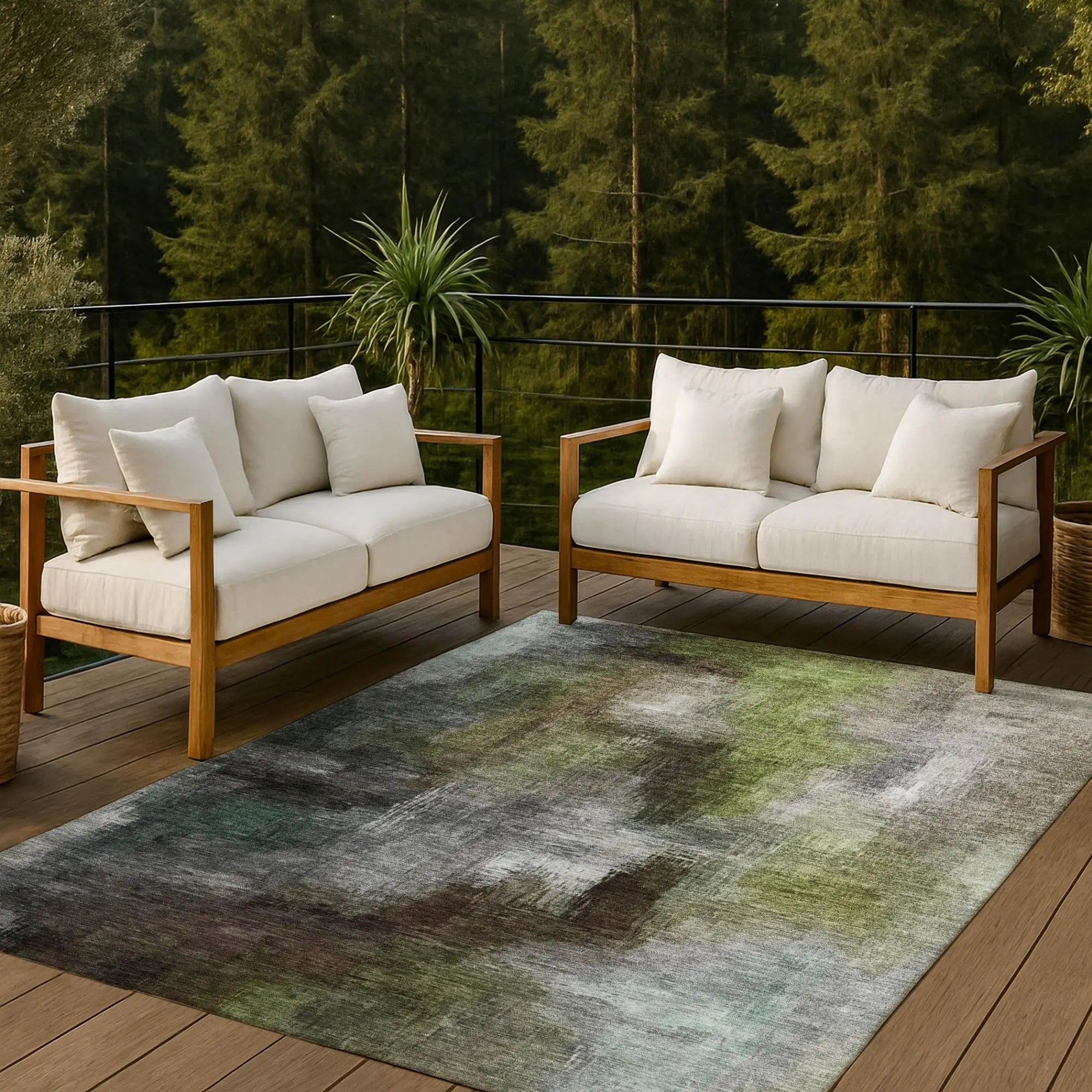 10' X 14' Taupe And Brown Abstract Washable Indoor Outdoor Area Rug Homeroots Outdoor