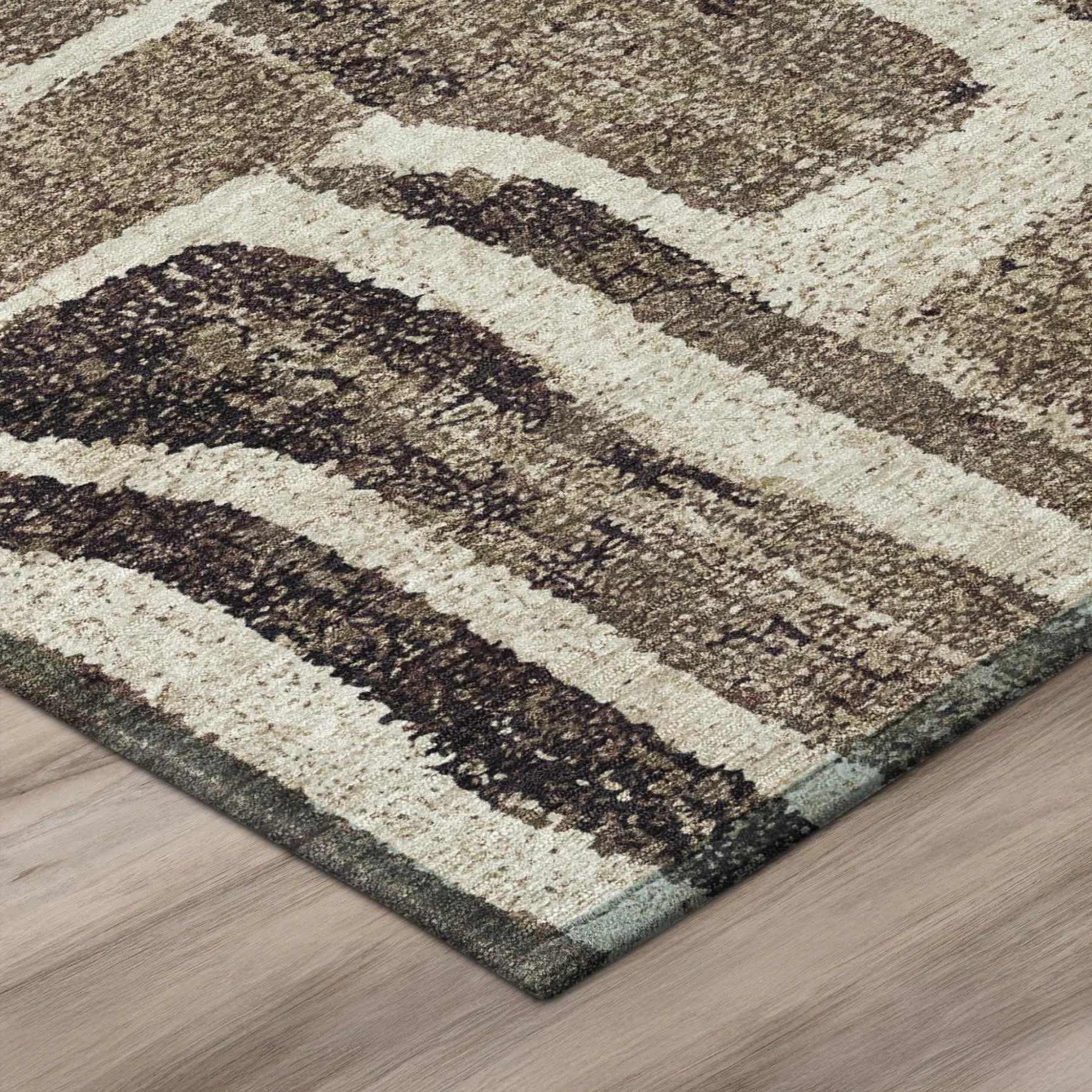 10' X 14' Taupe And Brown Abstract Washable Indoor Outdoor Area Rug Homeroots Outdoor