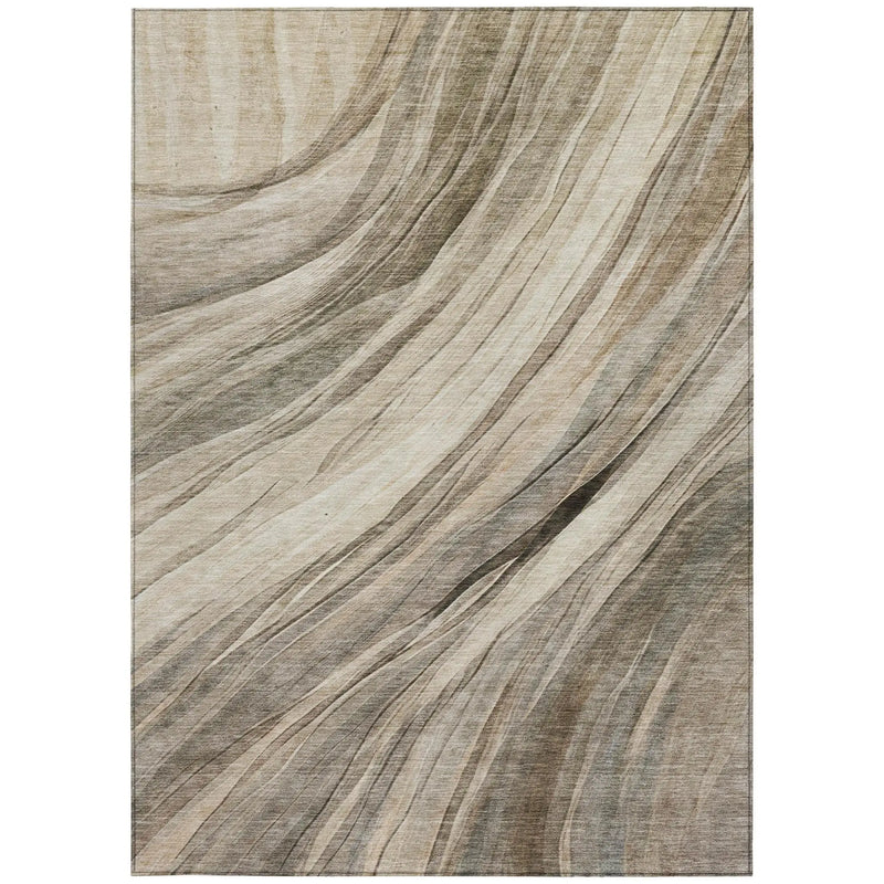 10' X 14' Taupe And Brown Abstract Washable Indoor Outdoor Area Rug Homeroots Outdoor