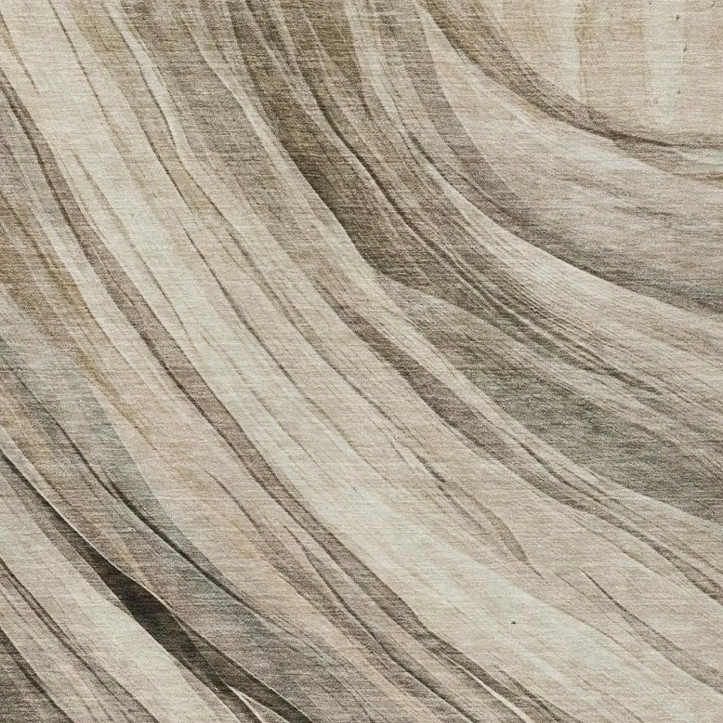 10' X 14' Taupe And Brown Abstract Washable Indoor Outdoor Area Rug Homeroots Outdoor
