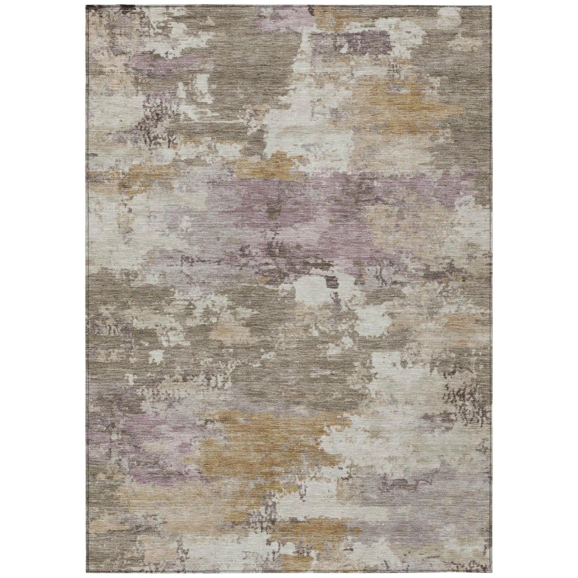 10' X 14' Taupe And Brown Abstract Washable Indoor Outdoor Area Rug Homeroots Outdoor