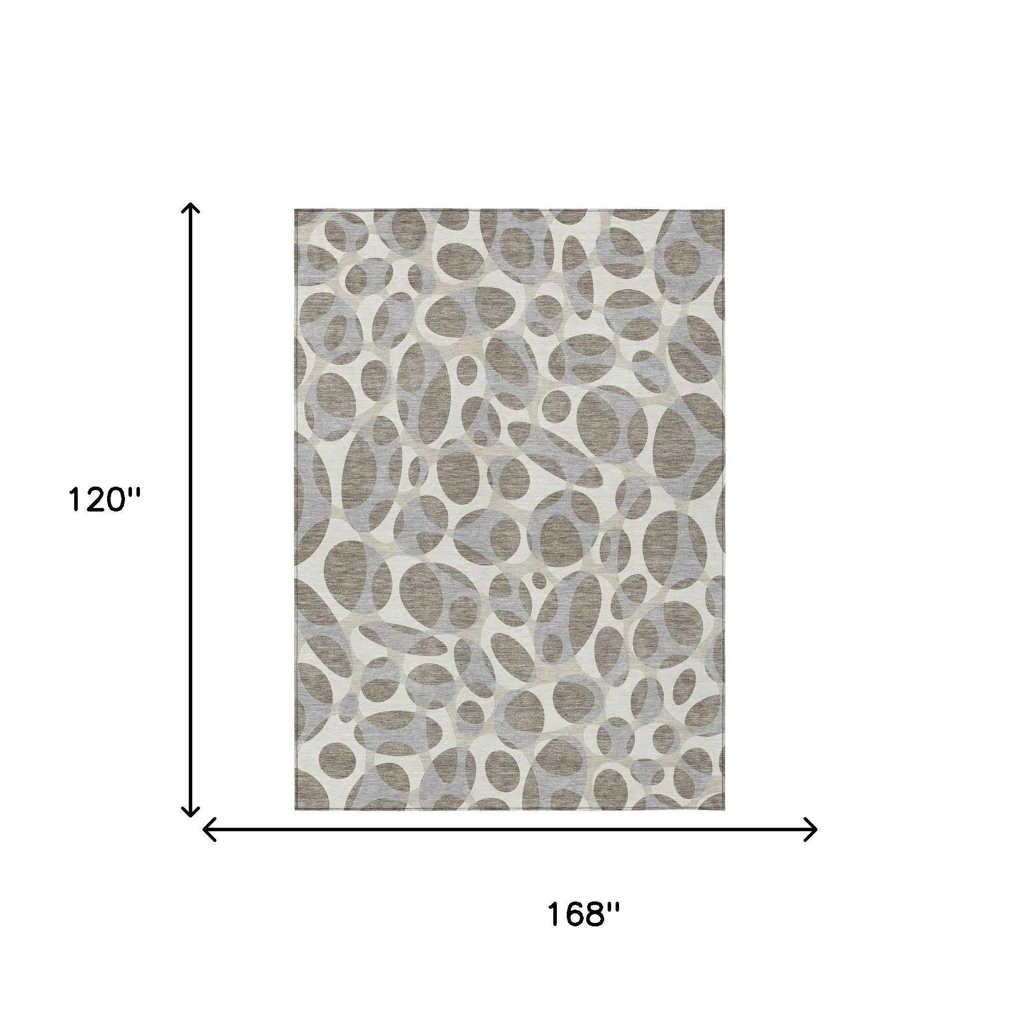 10' X 14' Taupe And Brown Abstract Washable Indoor Outdoor Area Rug Homeroots Outdoor