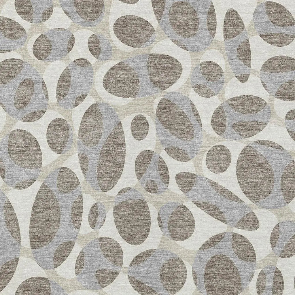 10' X 14' Taupe And Brown Abstract Washable Indoor Outdoor Area Rug Homeroots Outdoor