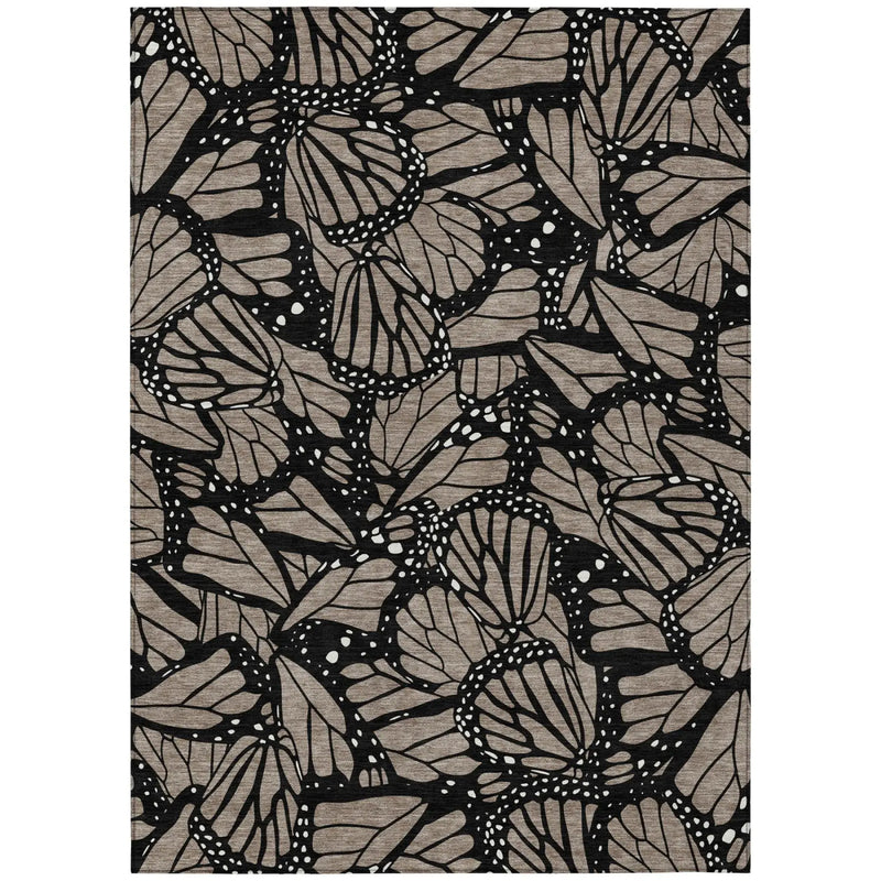 10' X 14' Taupe And Brown Animal Print Washable Indoor Outdoor Area Rug Homeroots Outdoor