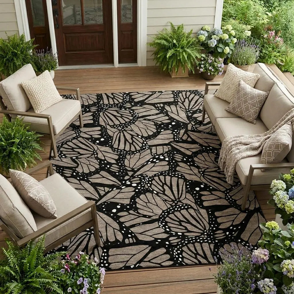 10' X 14' Taupe And Brown Animal Print Washable Indoor Outdoor Area Rug Homeroots Outdoor