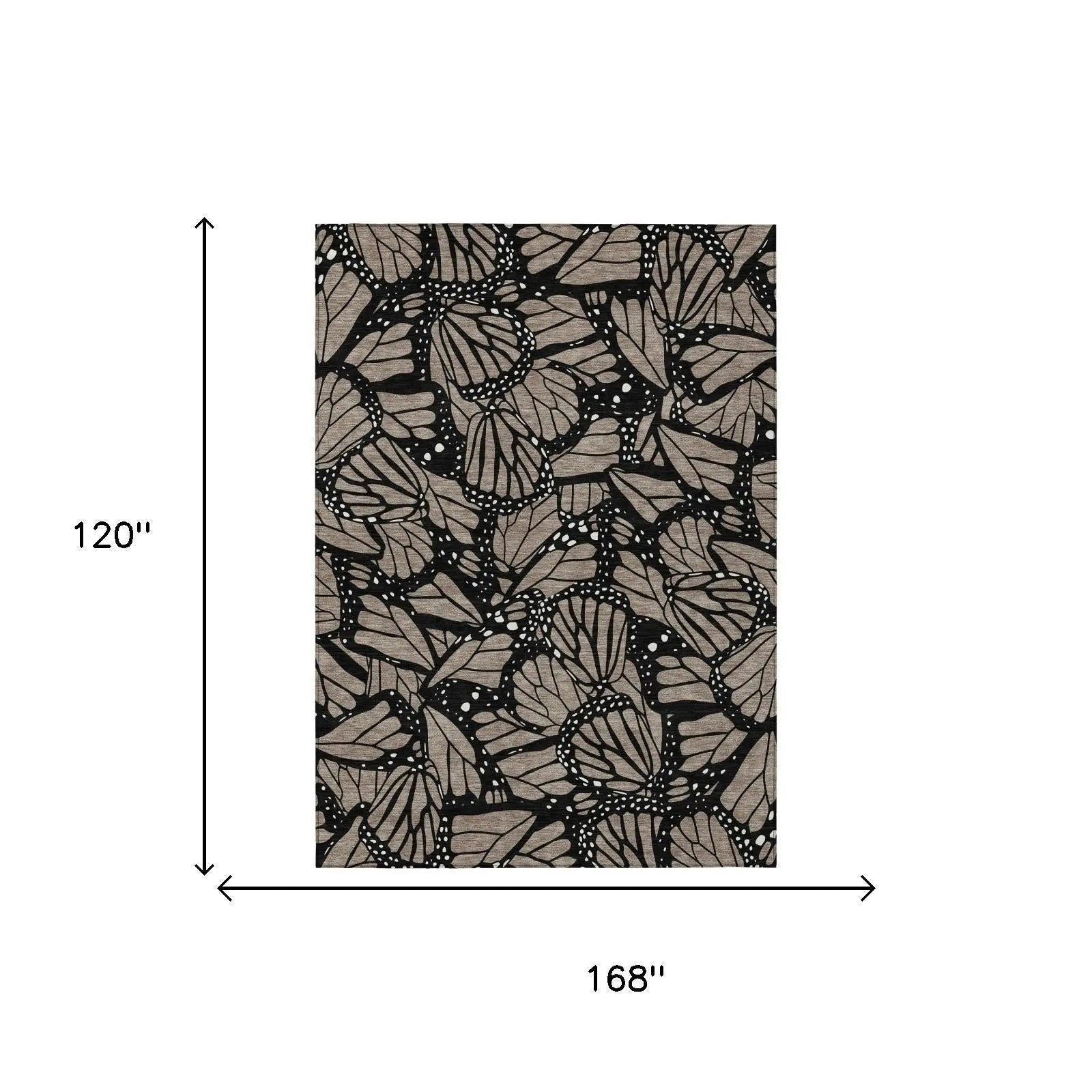 10' X 14' Taupe And Brown Animal Print Washable Indoor Outdoor Area Rug Homeroots Outdoor