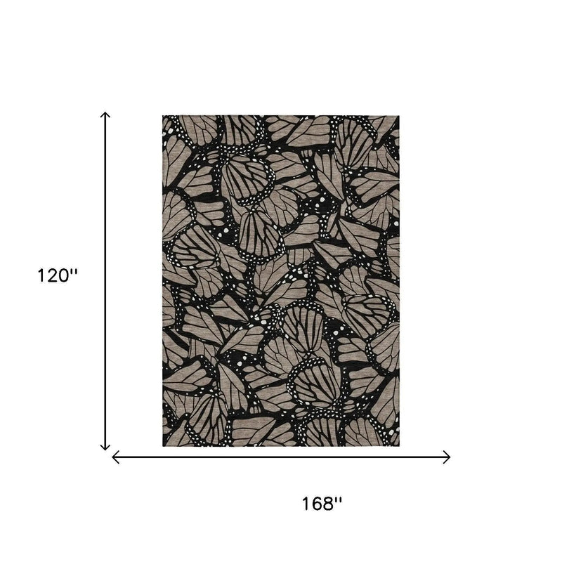 10' X 14' Taupe And Brown Animal Print Washable Indoor Outdoor Area Rug Homeroots Outdoor
