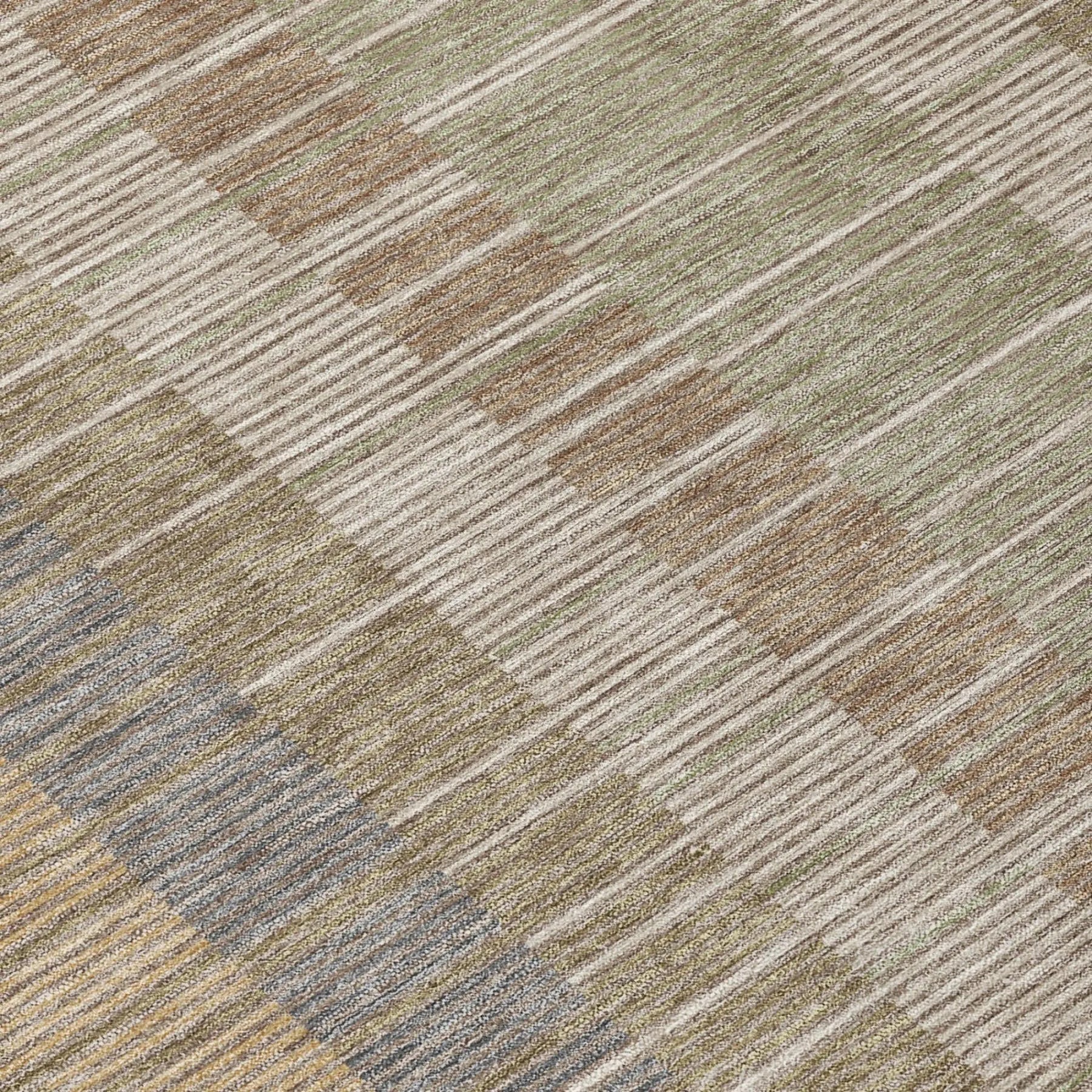 10' X 14' Taupe And Brown Striped Washable Indoor Outdoor Area Rug Homeroots Outdoor