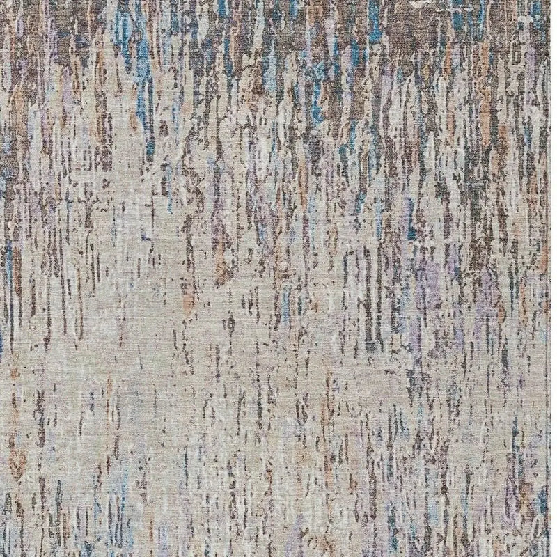 10' X 14' Taupe And Brown Striped Washable Indoor Outdoor Area Rug Homeroots Outdoor