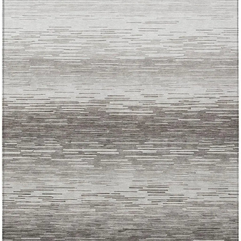 10' X 14' Taupe And Brown Striped Washable Indoor Outdoor Area Rug Homeroots Outdoor