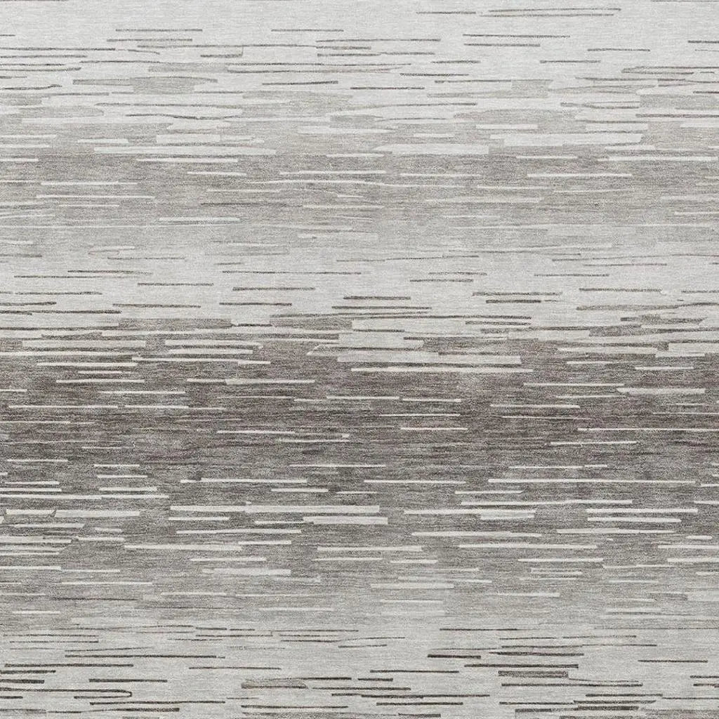 10' X 14' Taupe And Brown Striped Washable Indoor Outdoor Area Rug Homeroots Outdoor