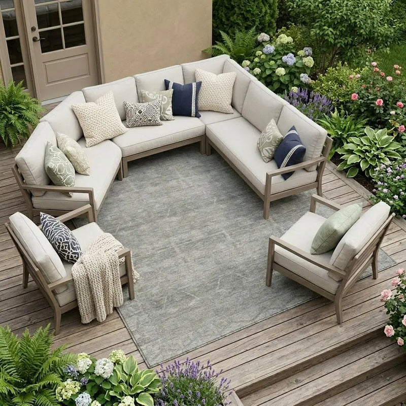 10' X 14' Taupe And Brown Tribal Washable Indoor Outdoor Area Rug Homeroots Outdoor