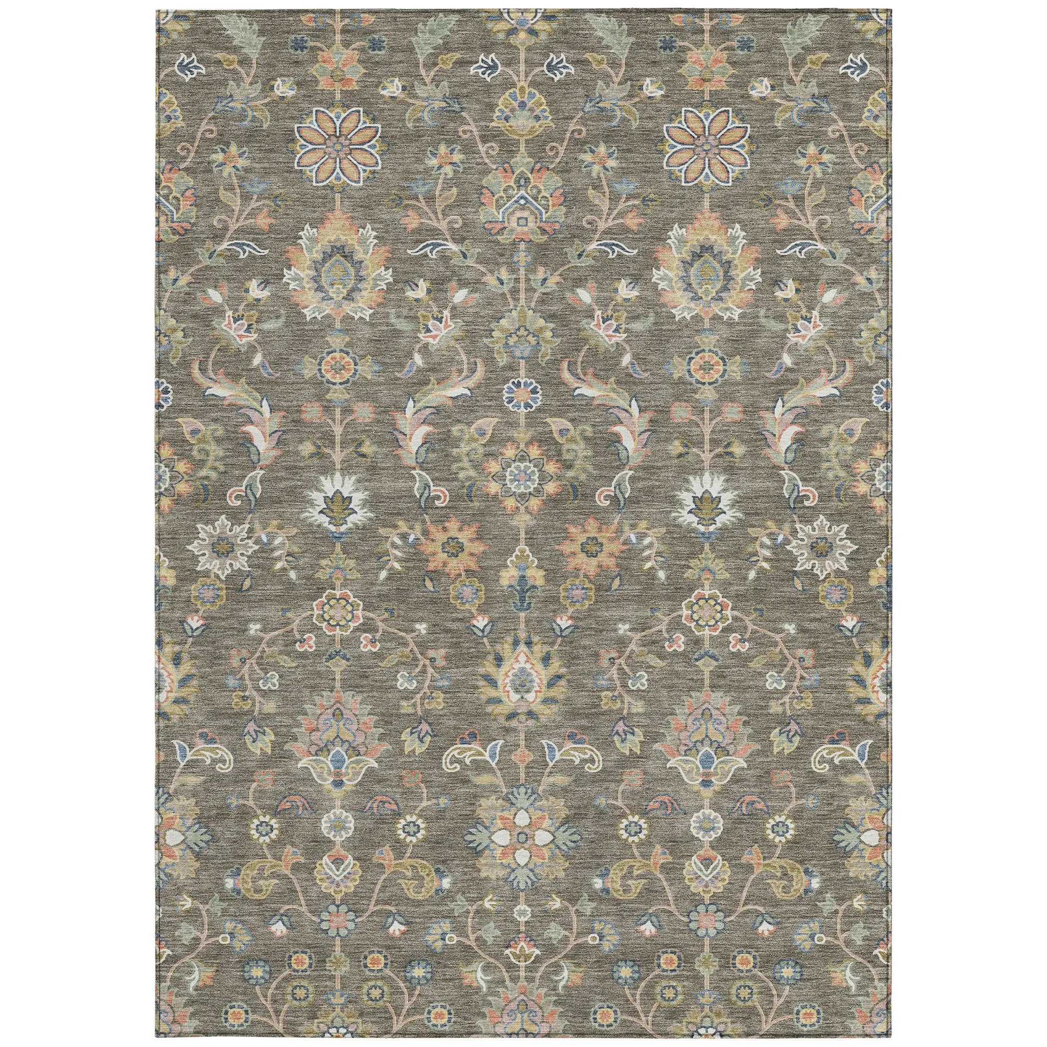 10' X 14' Taupe And Denim Blue Abstract Washable Indoor Outdoor Area Rug Homeroots Outdoor