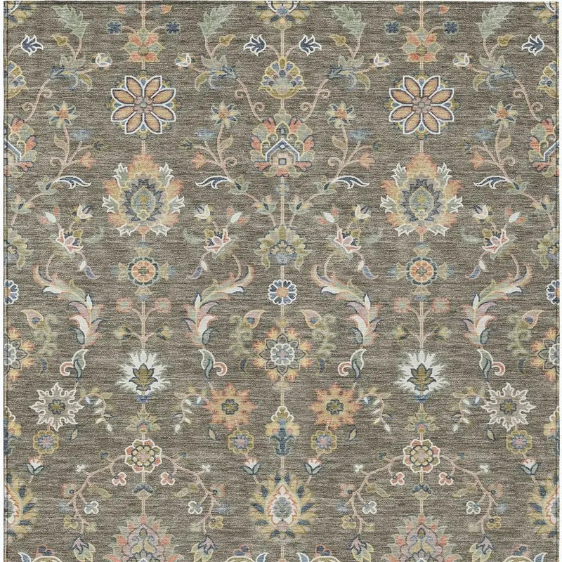 10' X 14' Taupe And Denim Blue Abstract Washable Indoor Outdoor Area Rug Homeroots Outdoor