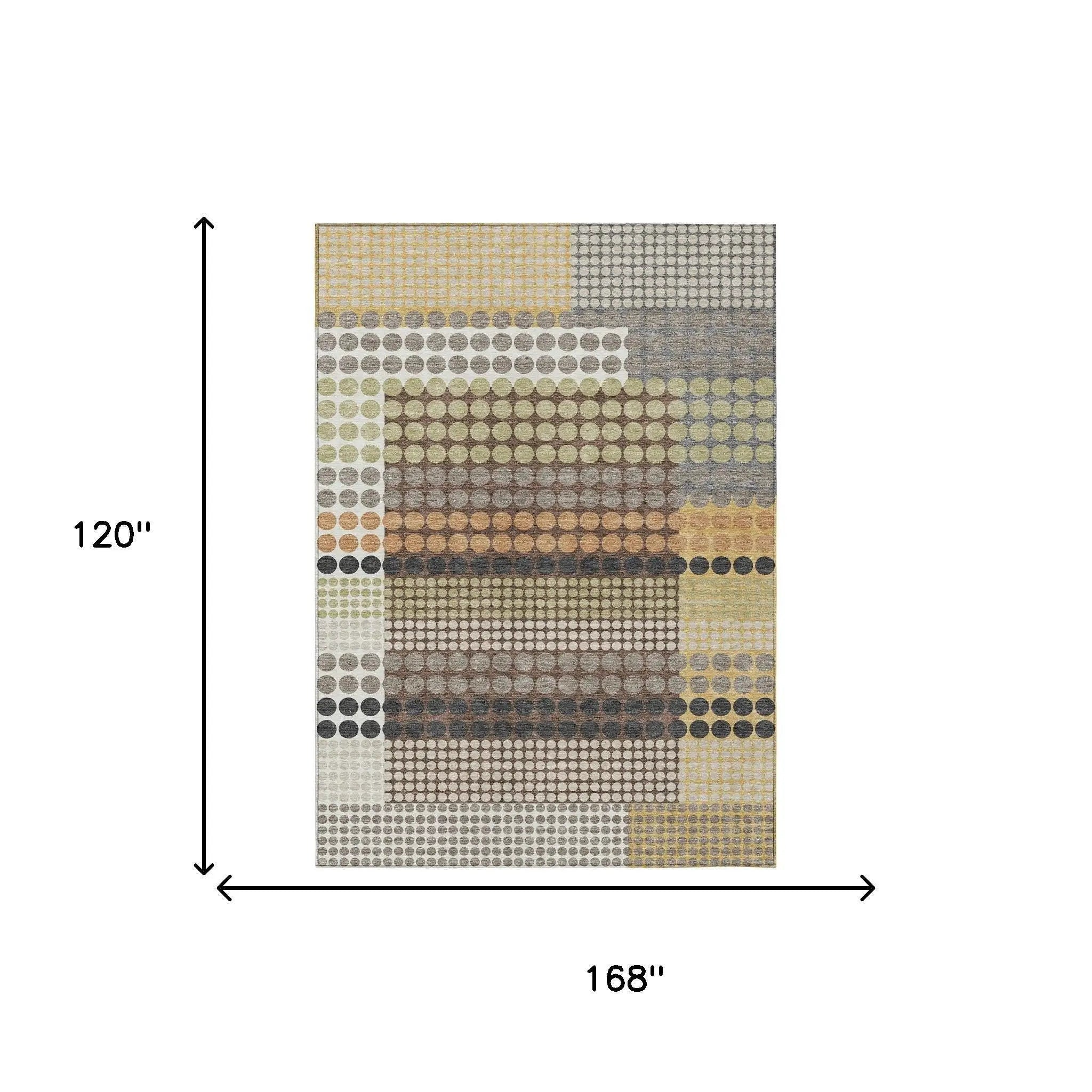 10' X 14' Taupe And Gold Geometric Washable Indoor Outdoor Area Rug Homeroots Outdoor