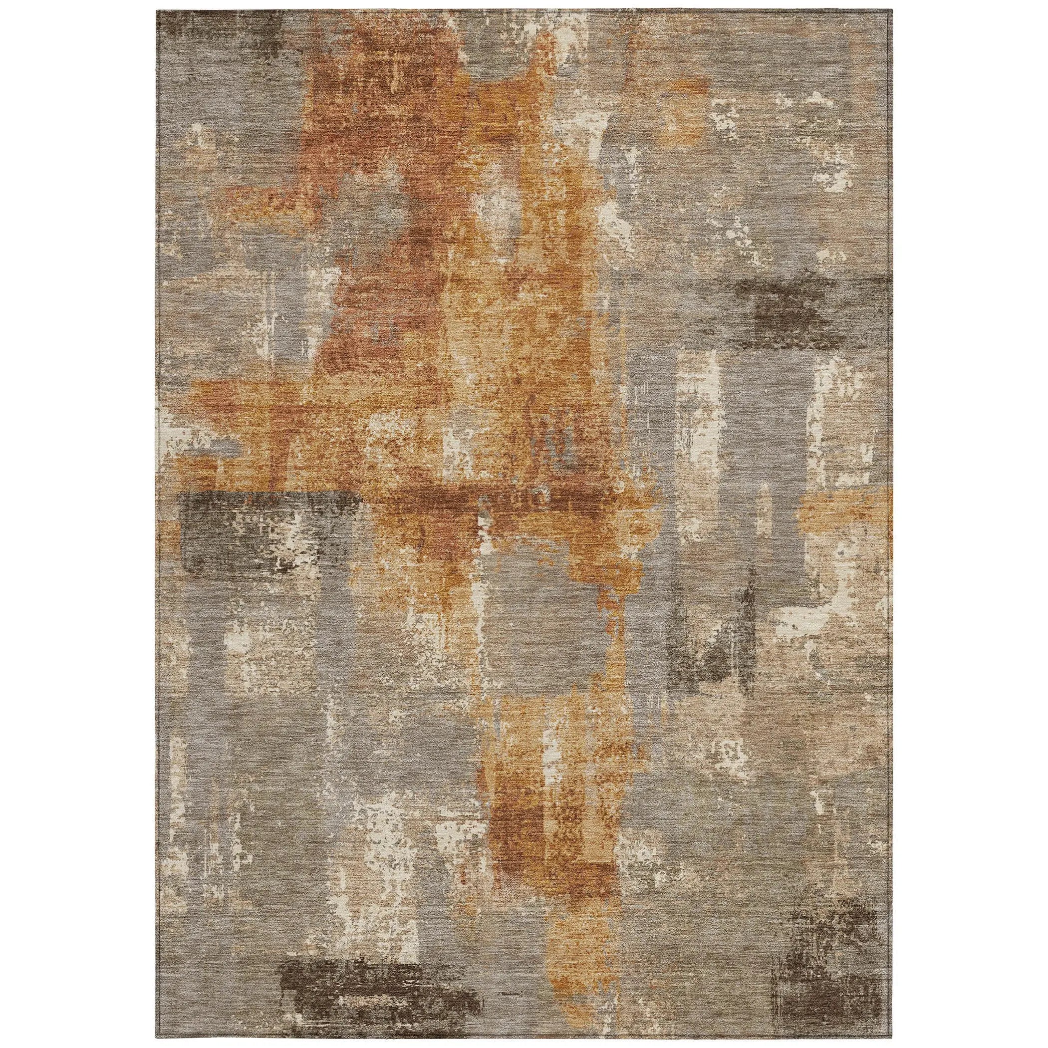 10' X 14' Taupe And Gray Abstract Washable Indoor Outdoor Area Rug Homeroots Outdoor