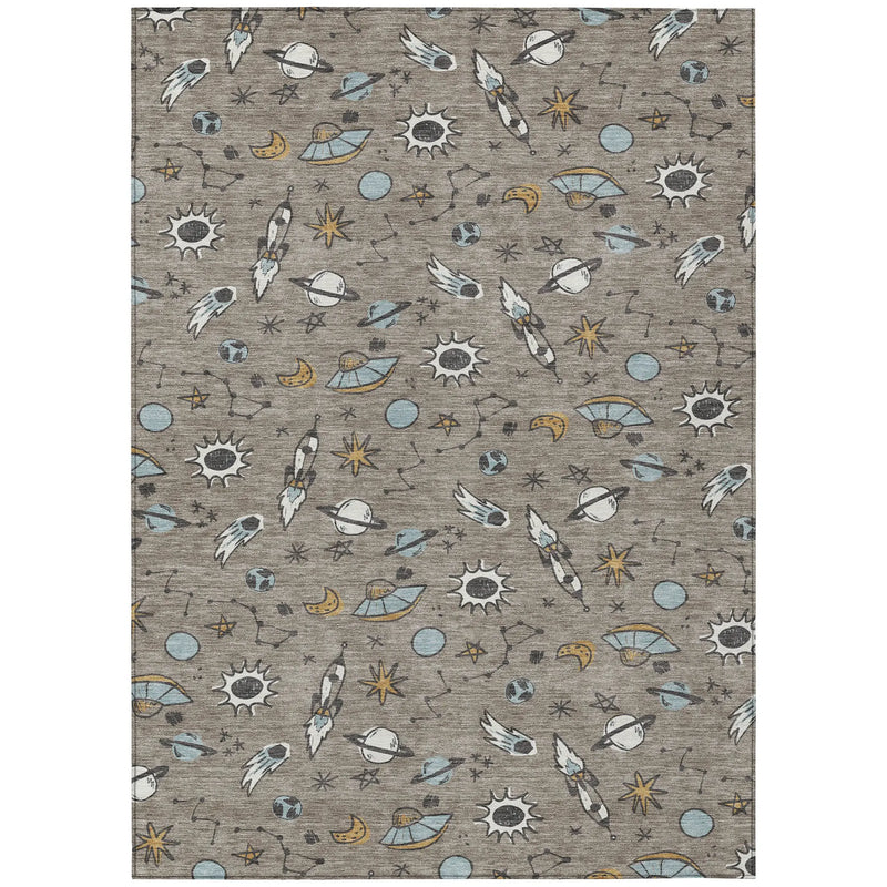 10' X 14' Taupe And Gray Animal Print Washable Indoor Outdoor Area Rug Homeroots Outdoor