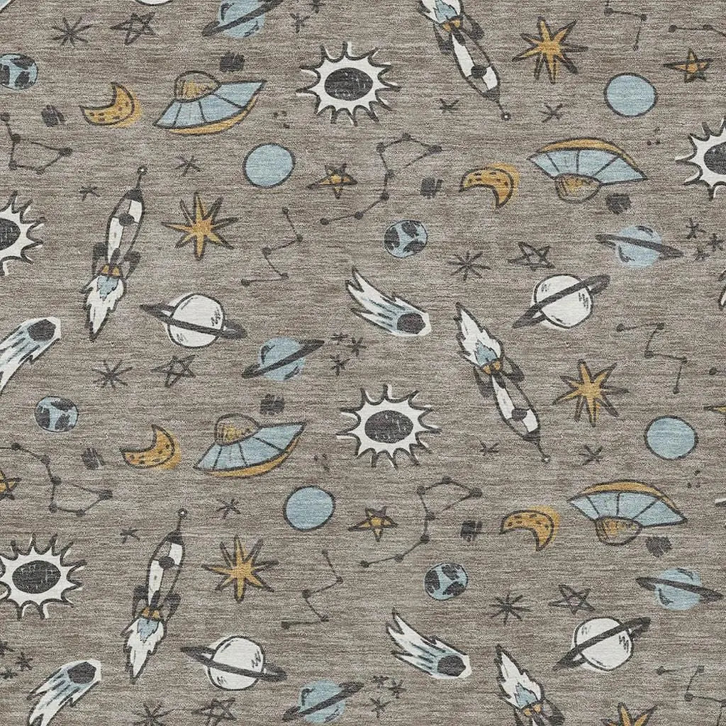 10' X 14' Taupe And Gray Animal Print Washable Indoor Outdoor Area Rug Homeroots Outdoor