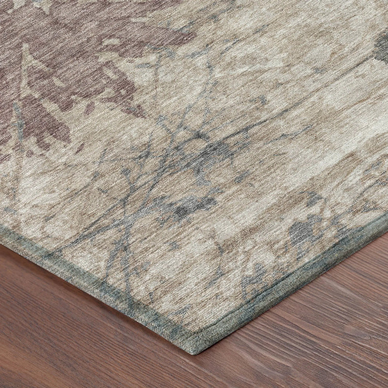 10' X 14' Taupe And Green Abstract Washable Indoor Outdoor Area Rug Homeroots Outdoor