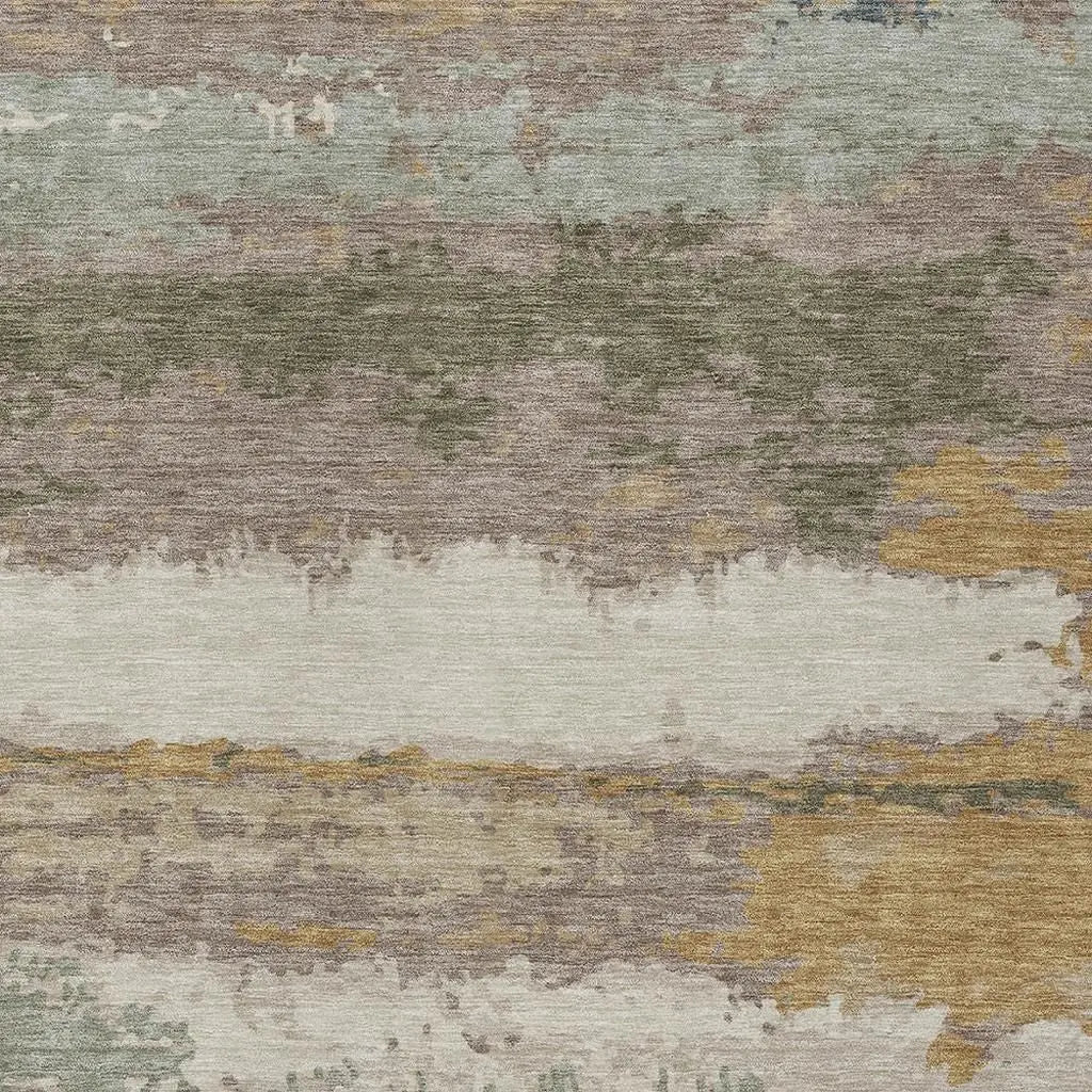 10' X 14' Taupe And Ivory Abstract Washable Indoor Outdoor Area Rug Homeroots Outdoor
