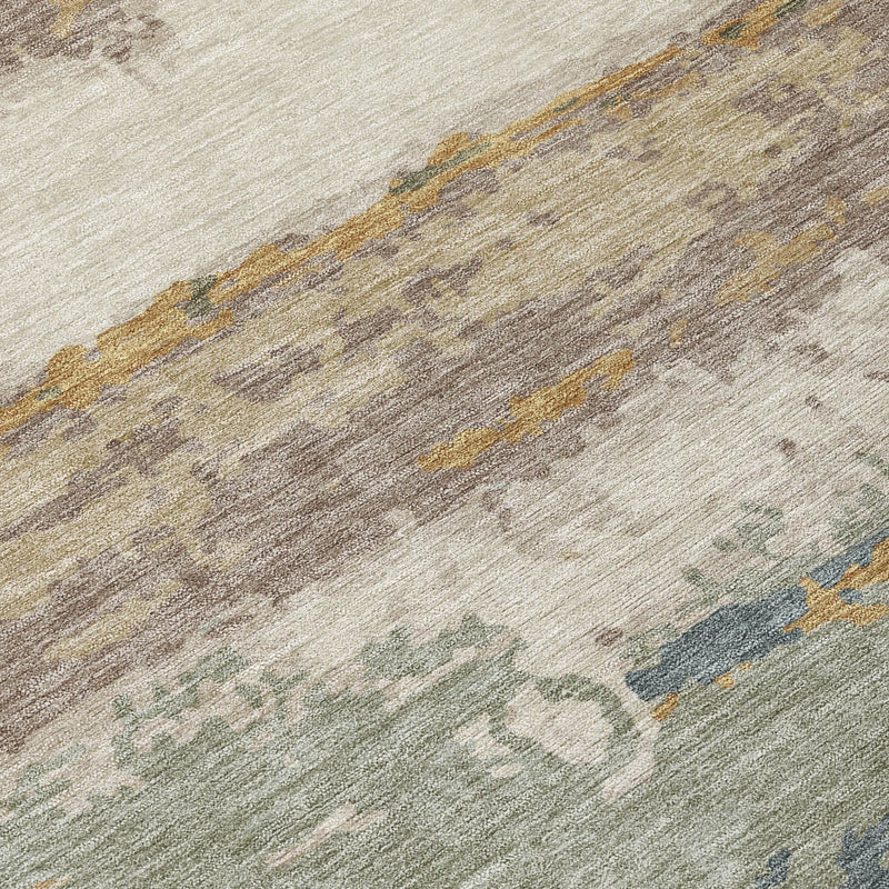 10' X 14' Taupe And Ivory Abstract Washable Indoor Outdoor Area Rug Homeroots Outdoor