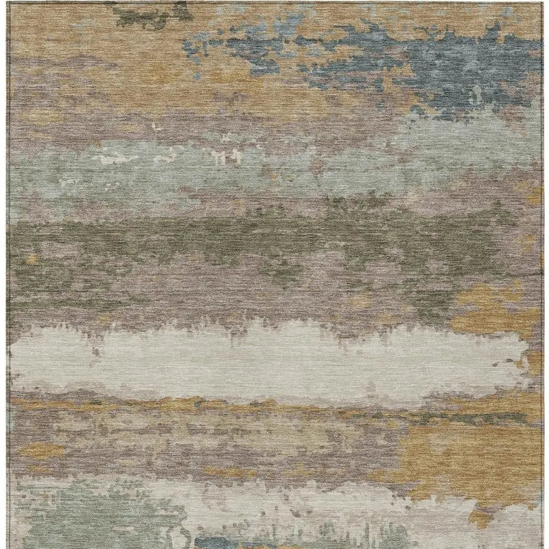 10' X 14' Taupe And Ivory Abstract Washable Indoor Outdoor Area Rug Homeroots Outdoor