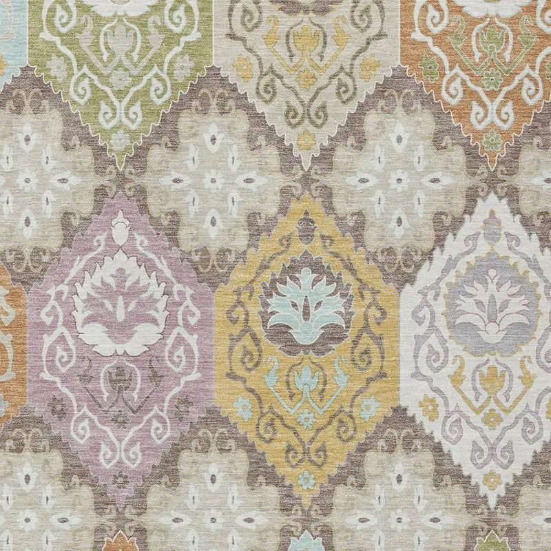 10' X 14' Taupe And Ivory Geometric Washable Indoor Outdoor Area Rug Homeroots Outdoor