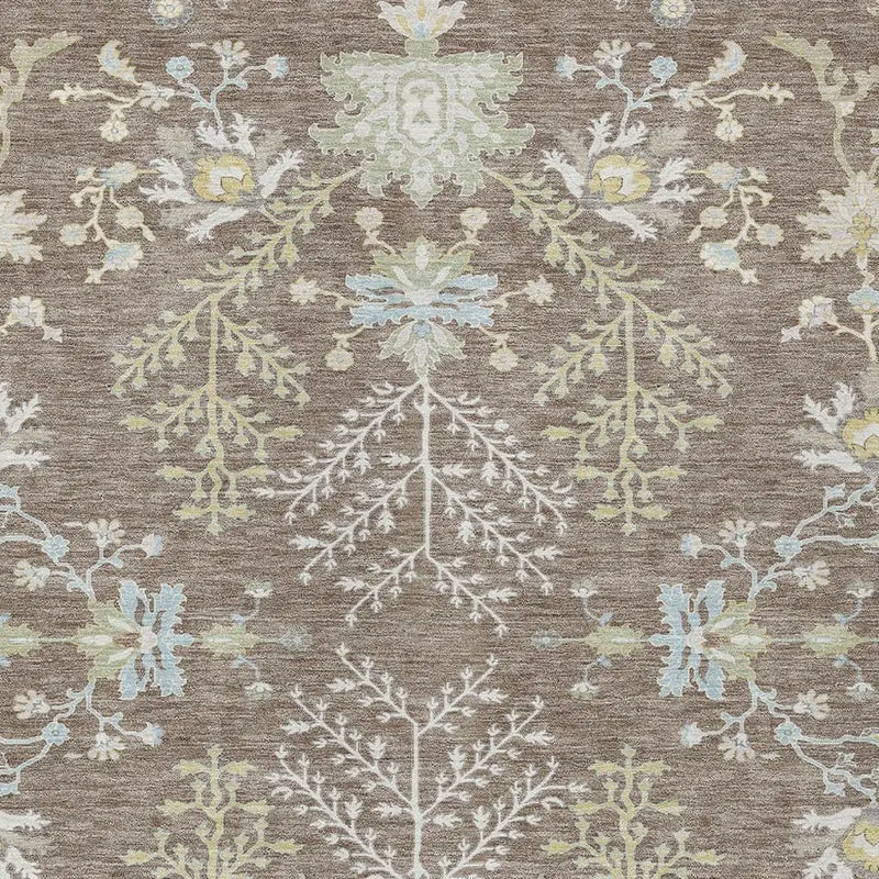 10' X 14' Taupe And Ivory Oriental Washable Indoor Outdoor Area Rug Homeroots Outdoor