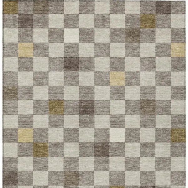 10' X 14' Taupe And Teal Blue Geometric Washable Indoor Outdoor Area Rug Homeroots Outdoor