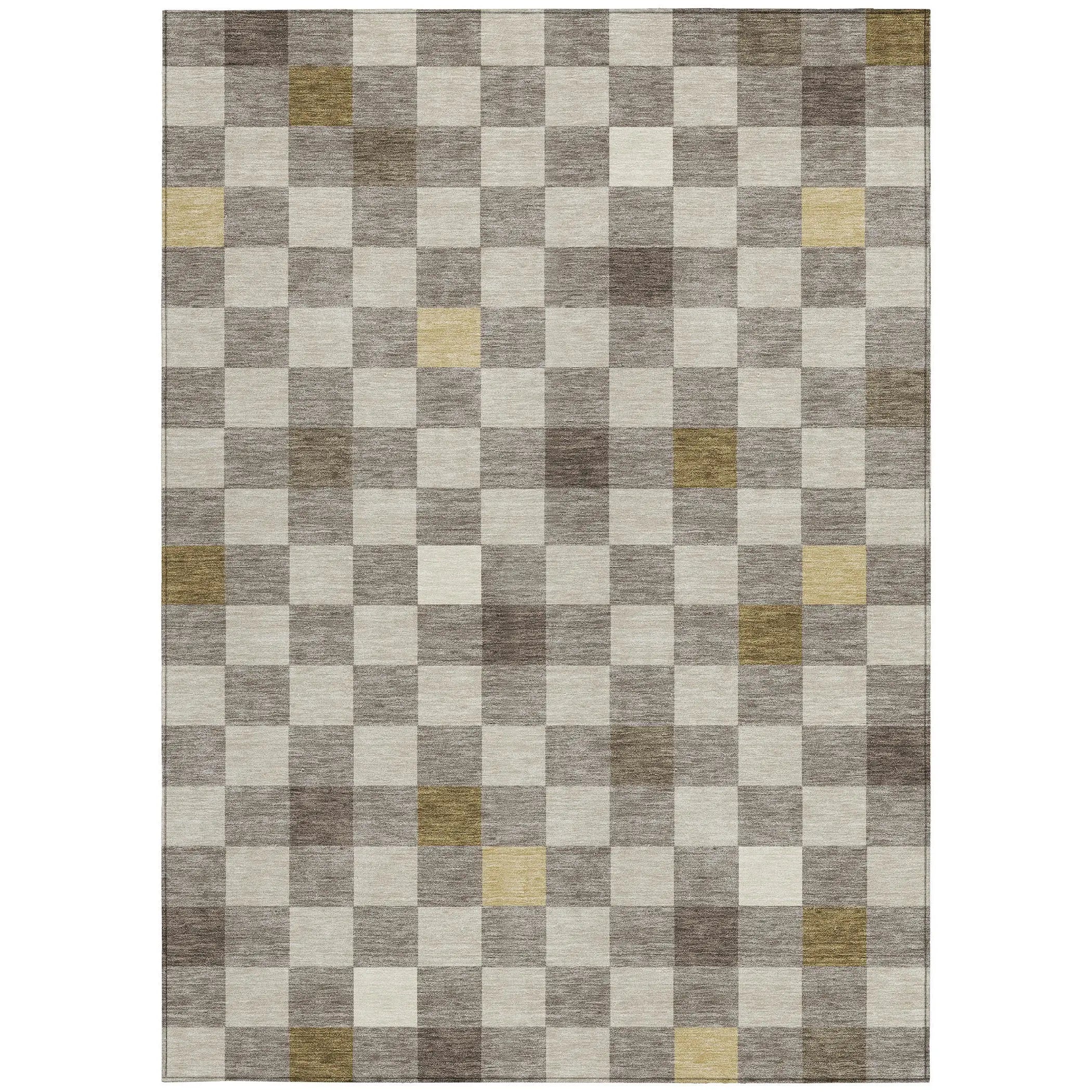 10' X 14' Taupe And Teal Blue Geometric Washable Indoor Outdoor Area Rug Homeroots Outdoor