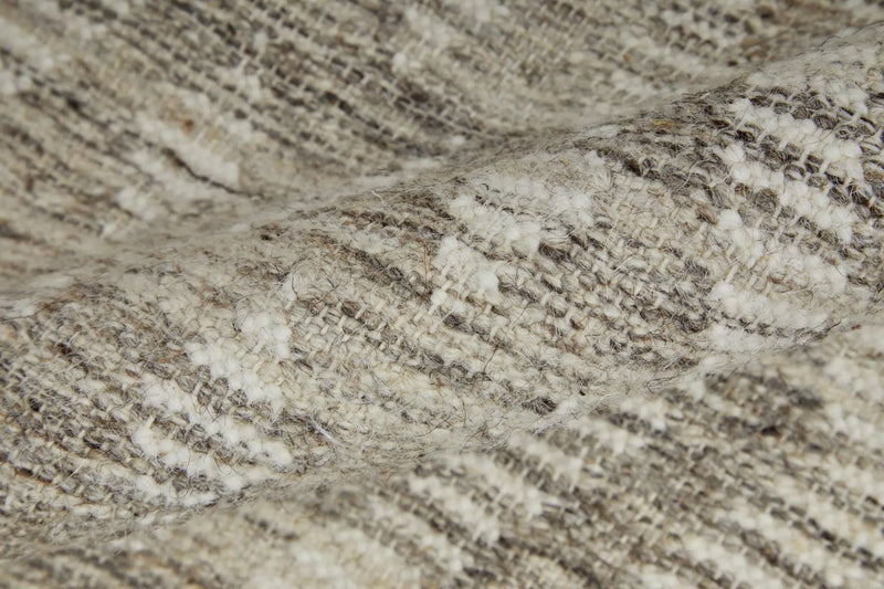 10' X 14' Taupe Ivory And Gray Wool Geometric Hand Woven Area Rug With Fringe Homeroots Home Decor