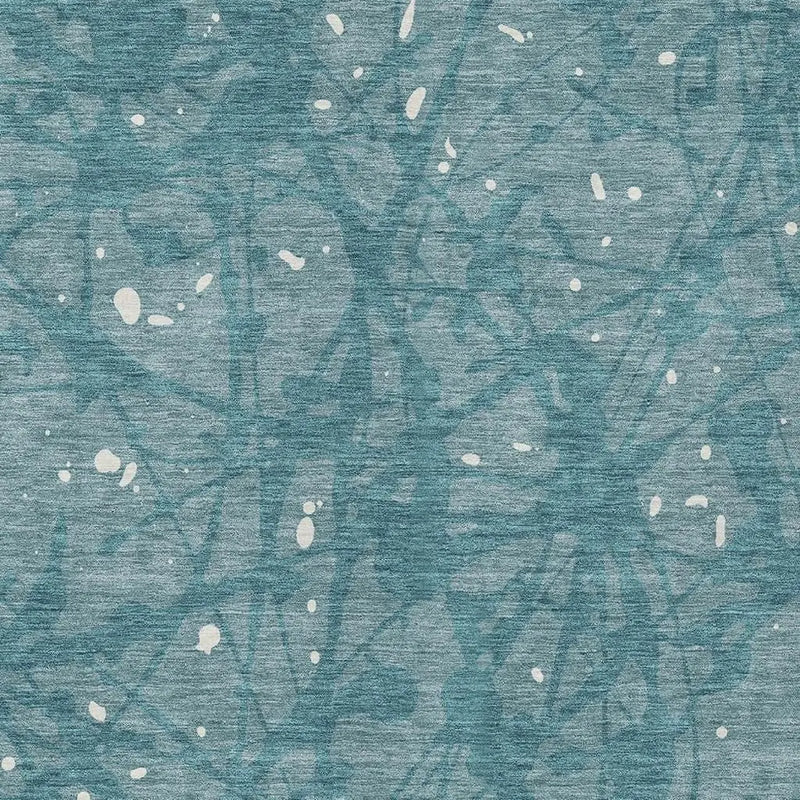 10' X 14' Teal Blue And Aqua Abstract Washable Indoor Outdoor Area Rug Homeroots Outdoor