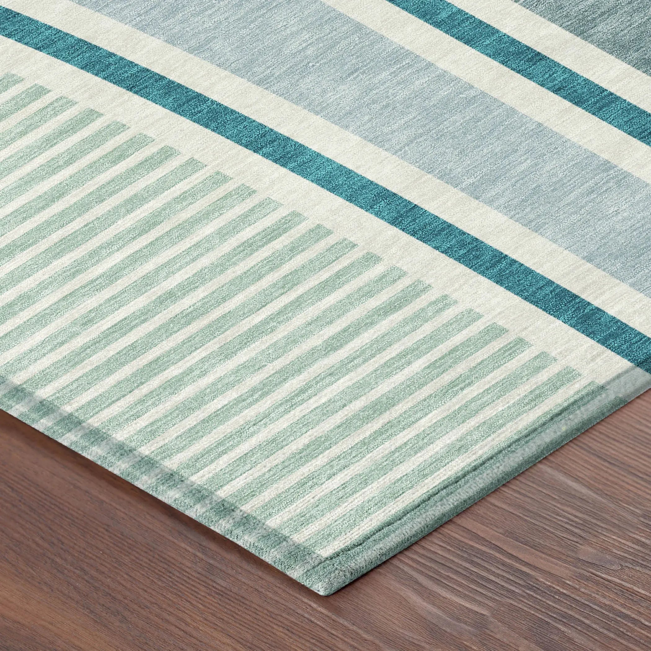 10' X 14' Teal Blue And Aqua Geometric Washable Indoor Outdoor Area Rug Homeroots Outdoor