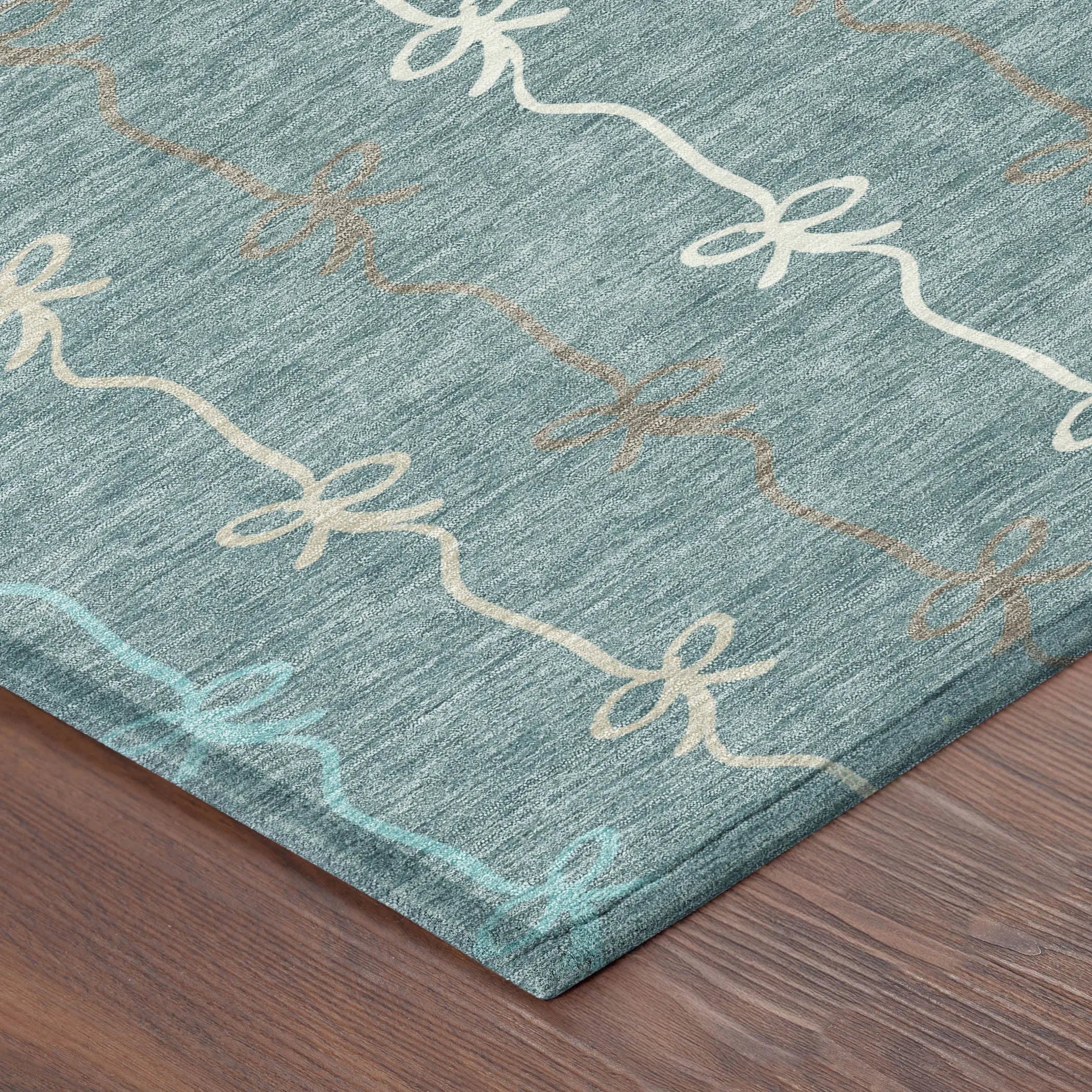 10' X 14' Teal Blue And Aqua Southwestern Washable Indoor Outdoor Area Rug Homeroots Outdoor