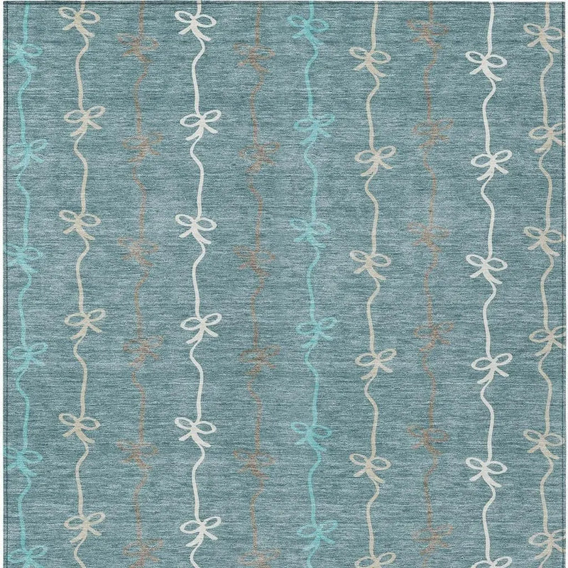 10' X 14' Teal Blue And Aqua Southwestern Washable Indoor Outdoor Area Rug Homeroots Outdoor