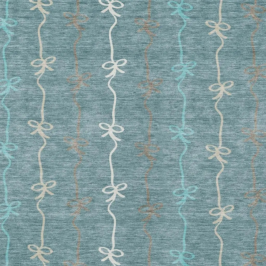 10' X 14' Teal Blue And Aqua Southwestern Washable Indoor Outdoor Area Rug Homeroots Outdoor