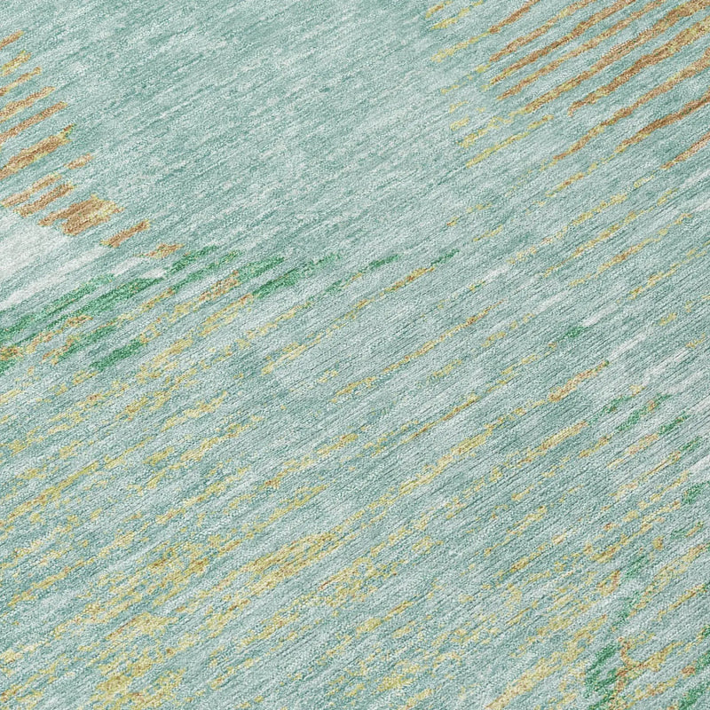 10' X 14' Teal Blue And Blue Geometric Washable Indoor Outdoor Area Rug Homeroots Outdoor