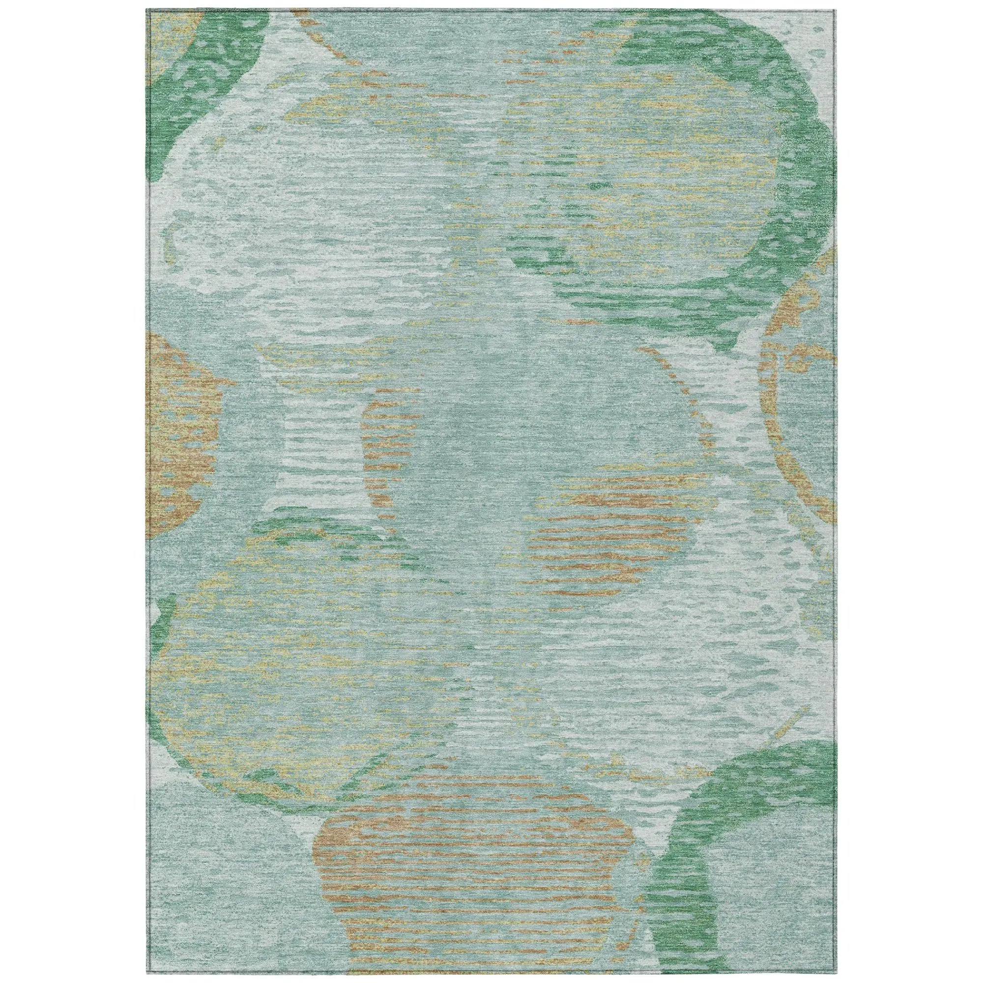 10' X 14' Teal Blue And Blue Geometric Washable Indoor Outdoor Area Rug Homeroots Outdoor