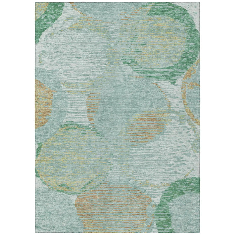 10' X 14' Teal Blue And Blue Geometric Washable Indoor Outdoor Area Rug Homeroots Outdoor