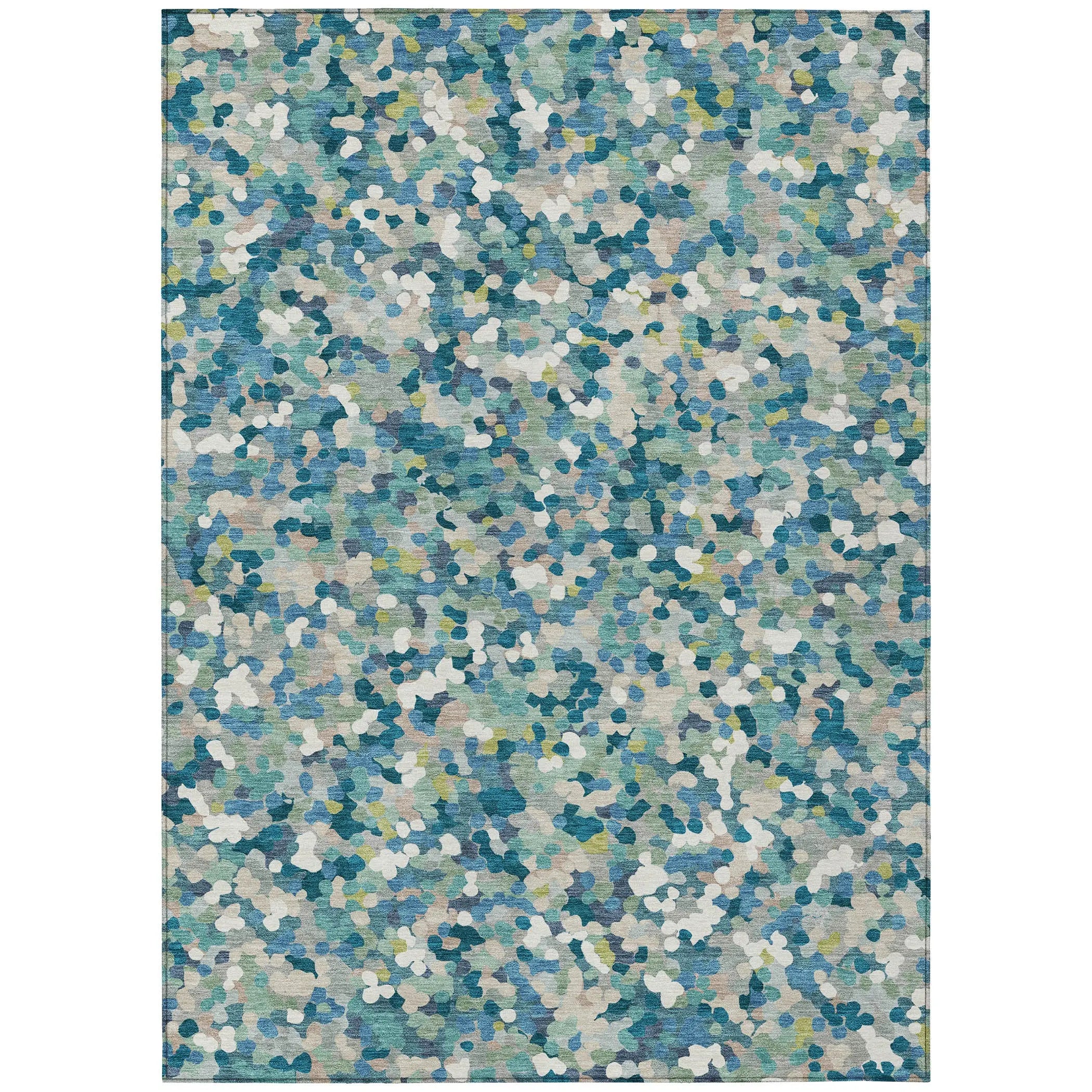 10' X 14' Teal Blue And Blue Geometric Washable Indoor Outdoor Area Rug Homeroots Outdoor