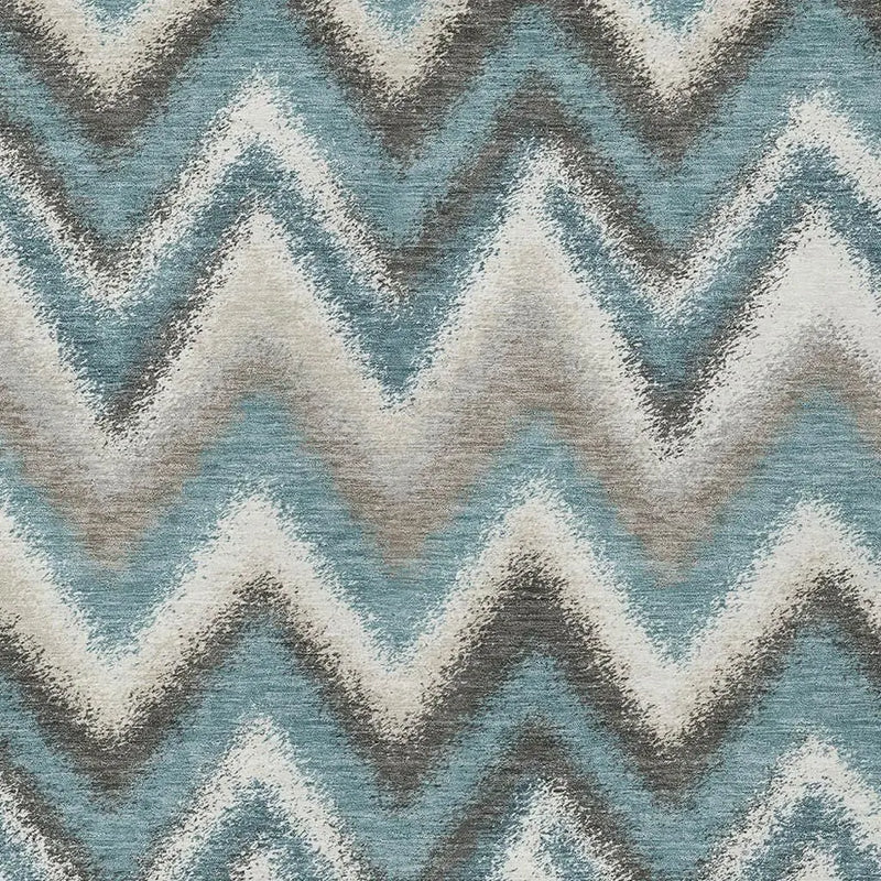10' X 14' Teal Blue And Charcoal Geometric Washable Indoor Outdoor Area Rug Homeroots Outdoor