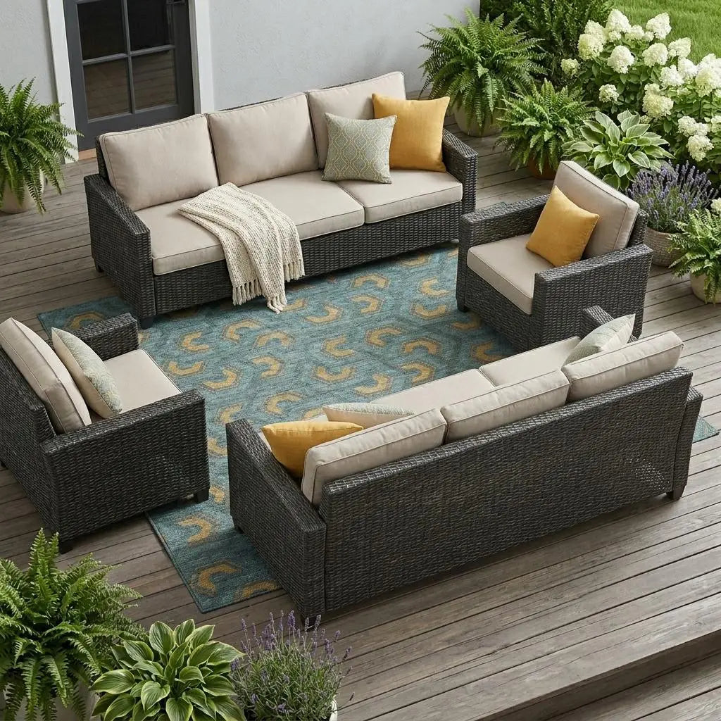 10' X 14' Teal Blue And Copper Geometric Washable Indoor Outdoor Area Rug Homeroots Outdoor