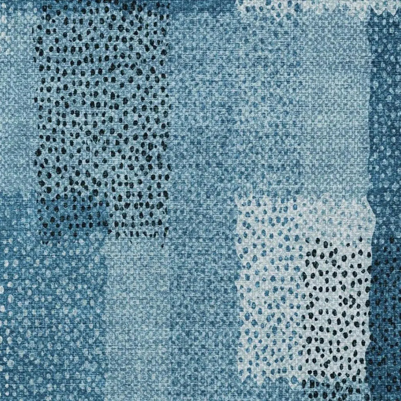 10' X 14' Teal Blue And Denim Blue Abstract Washable Indoor Outdoor Area Rug Homeroots Outdoor