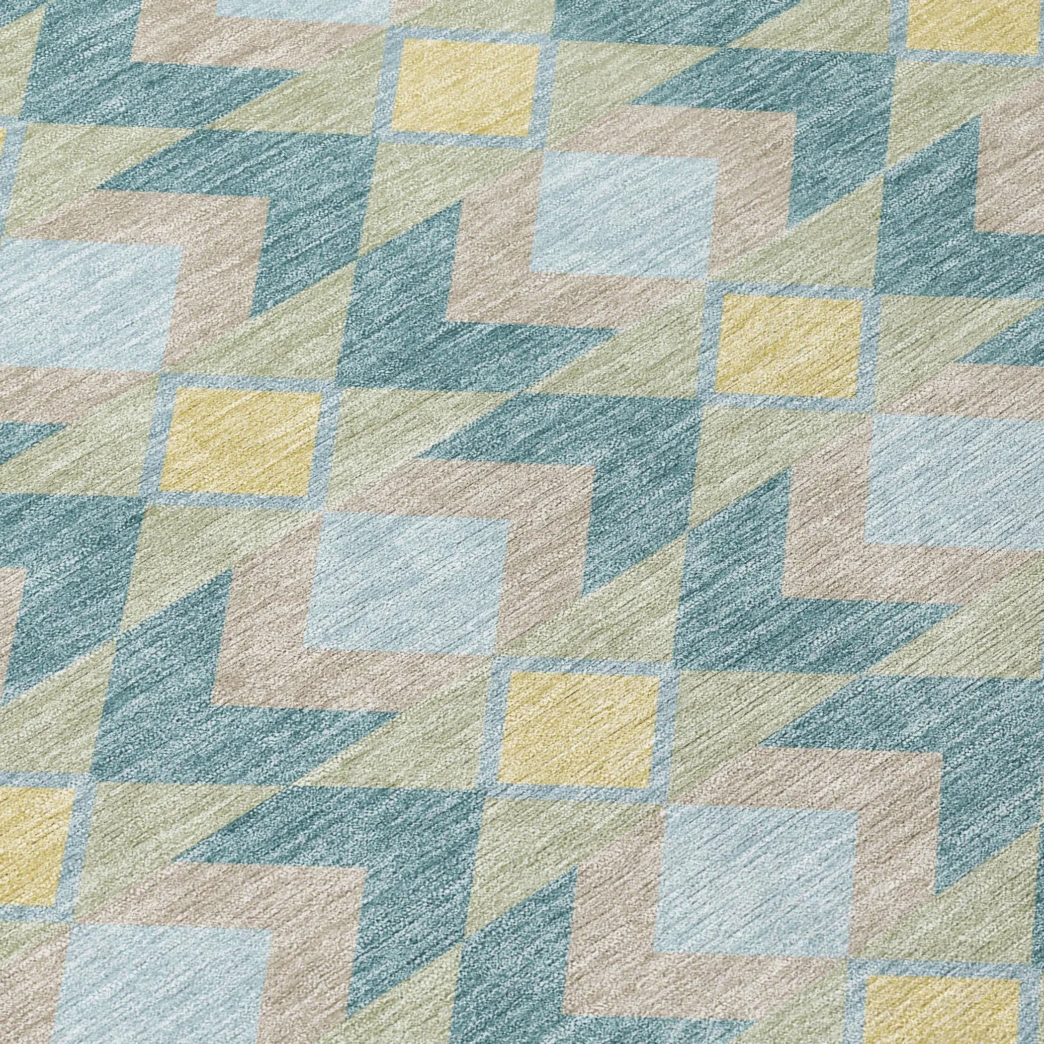 10' X 14' Teal Blue And Graphite Geometric Washable Indoor Outdoor Area Rug Homeroots Outdoor