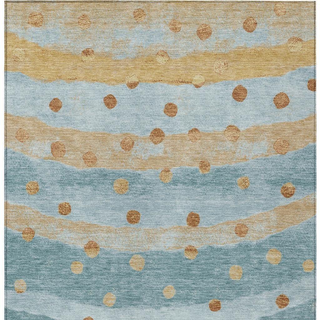10' X 14' Teal Blue And Graphite Striped Washable Indoor Outdoor Area Rug Homeroots Outdoor