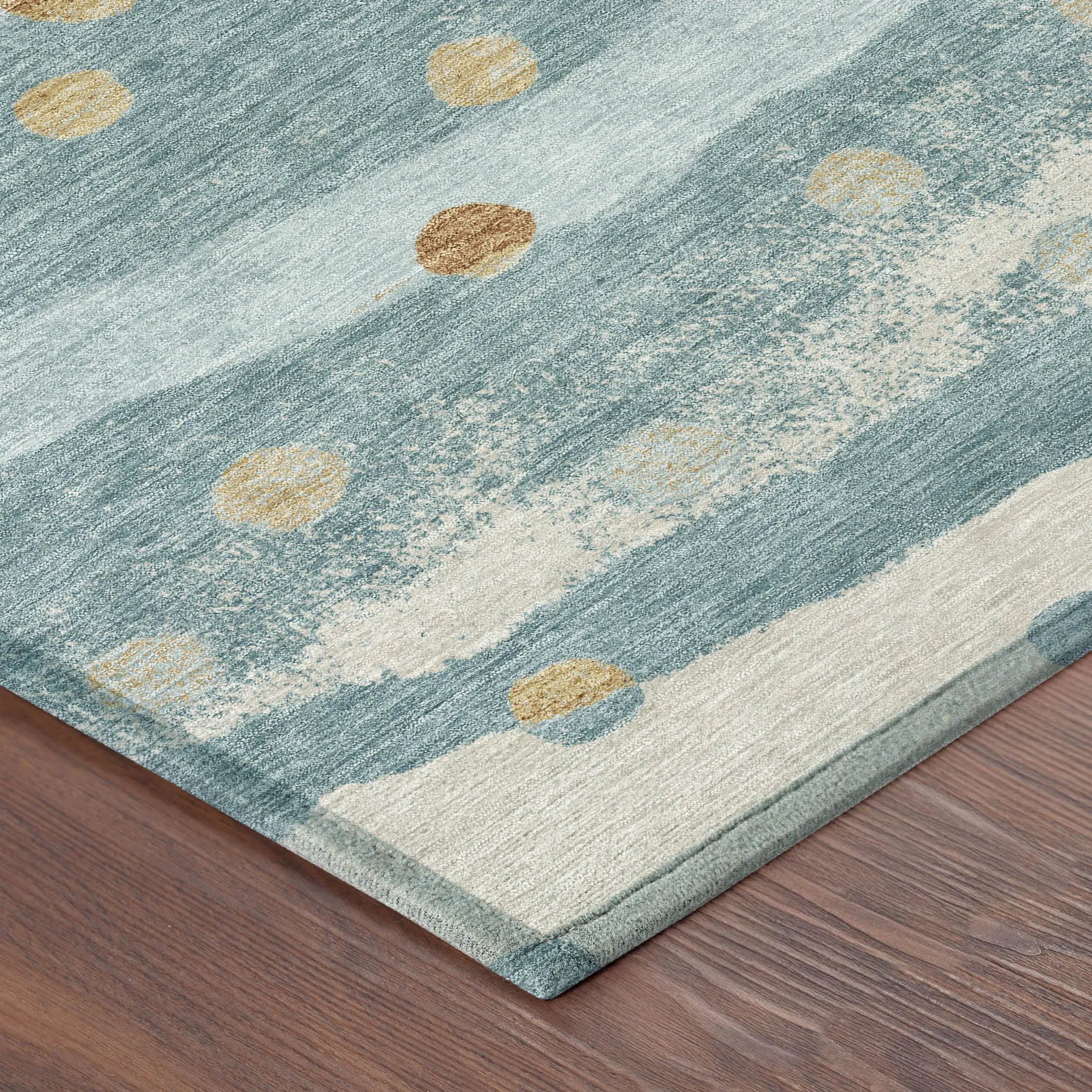 10' X 14' Teal Blue And Graphite Striped Washable Indoor Outdoor Area Rug Homeroots Outdoor