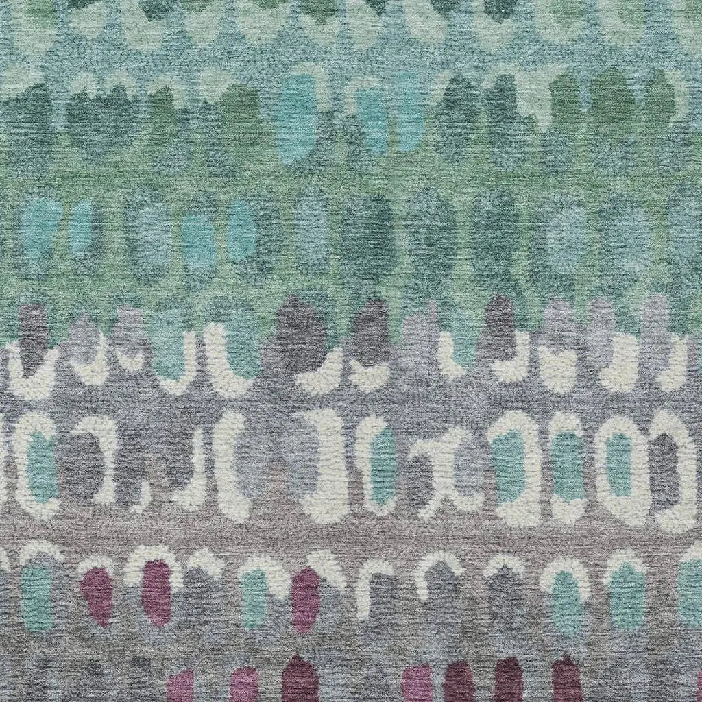 10' X 14' Teal Blue And Gray Geometric Washable Indoor Outdoor Area Rug Homeroots Outdoor