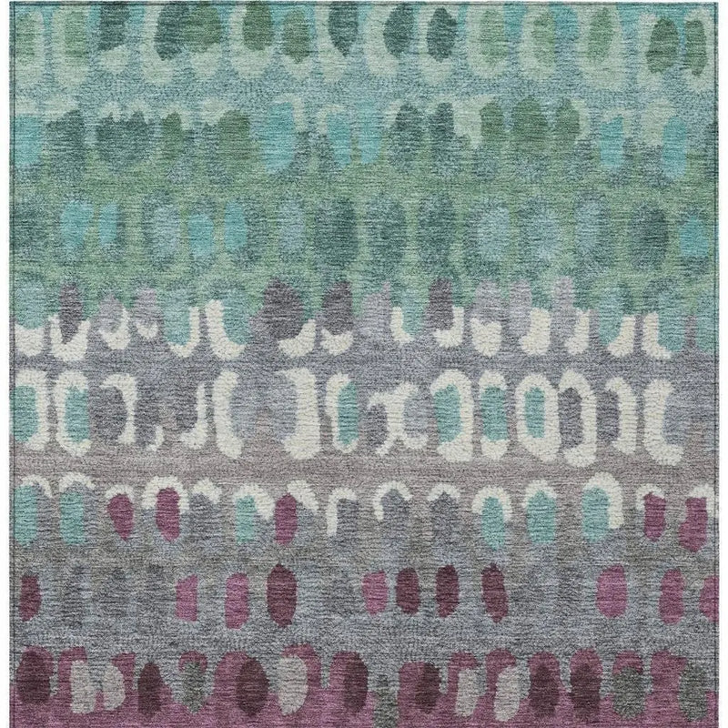 10' X 14' Teal Blue And Gray Geometric Washable Indoor Outdoor Area Rug Homeroots Outdoor