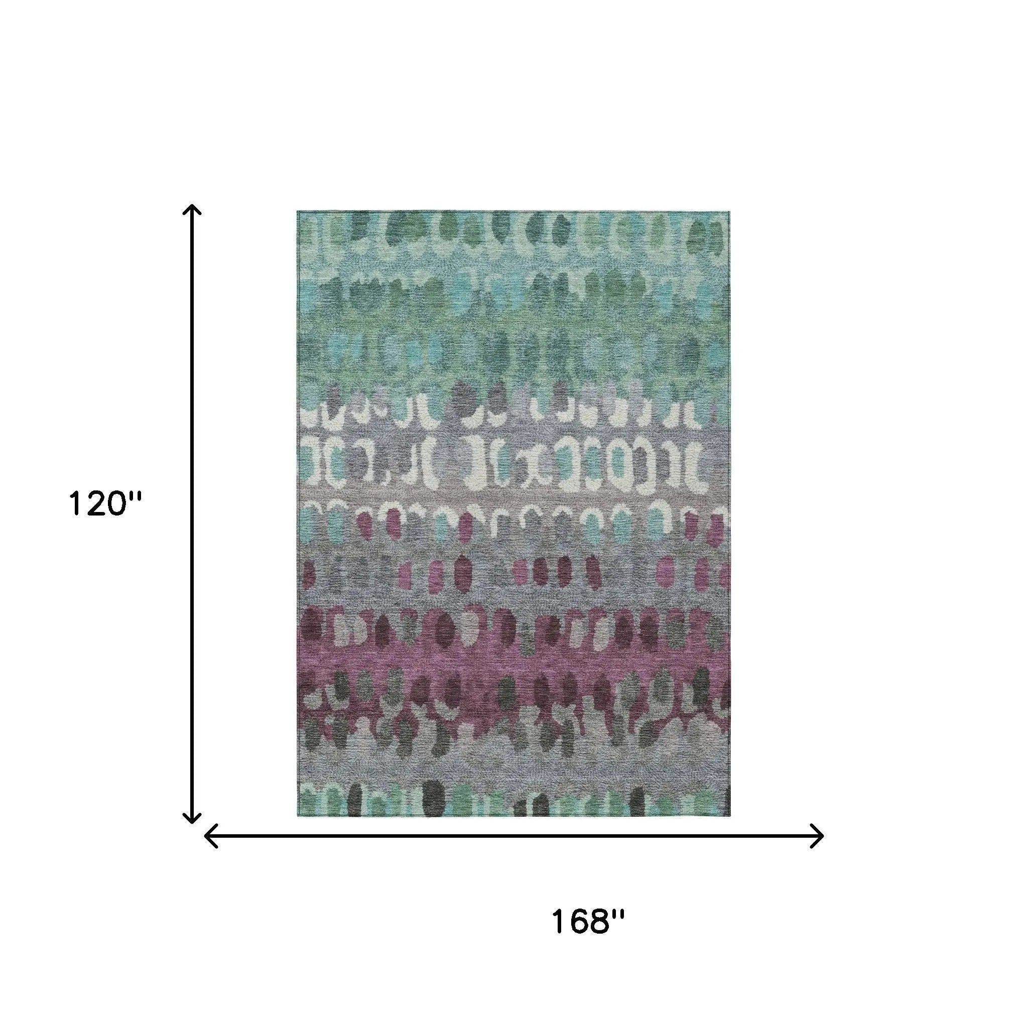 10' X 14' Teal Blue And Gray Geometric Washable Indoor Outdoor Area Rug Homeroots Outdoor