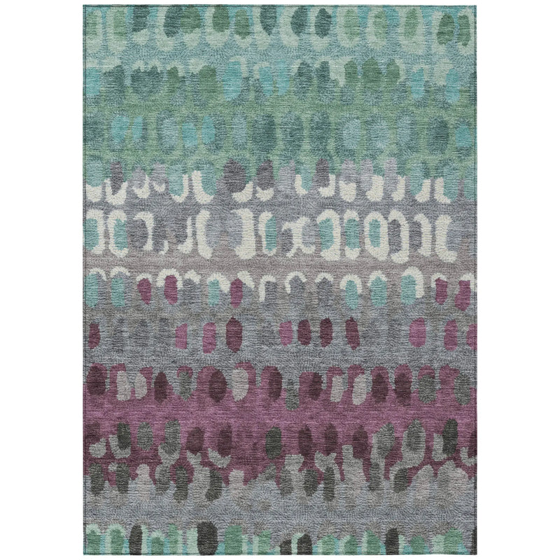 10' X 14' Teal Blue And Gray Geometric Washable Indoor Outdoor Area Rug Homeroots Outdoor